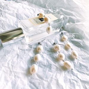 Large freshwater pearl dangle earrings